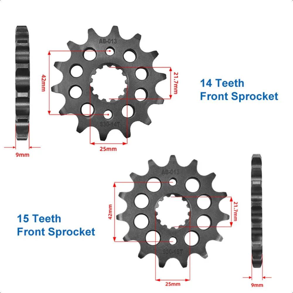 530 Front Sprocket 14T–17T Suzuki GSX