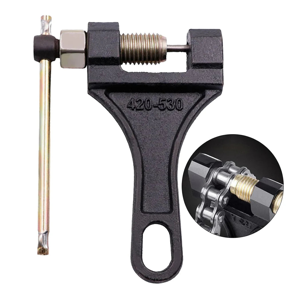 Heavy-Duty Chain Breaker & Riveting Tool – 420–530 Chains – Motorcycle / Bike / ATV / Scooter – Black – $17