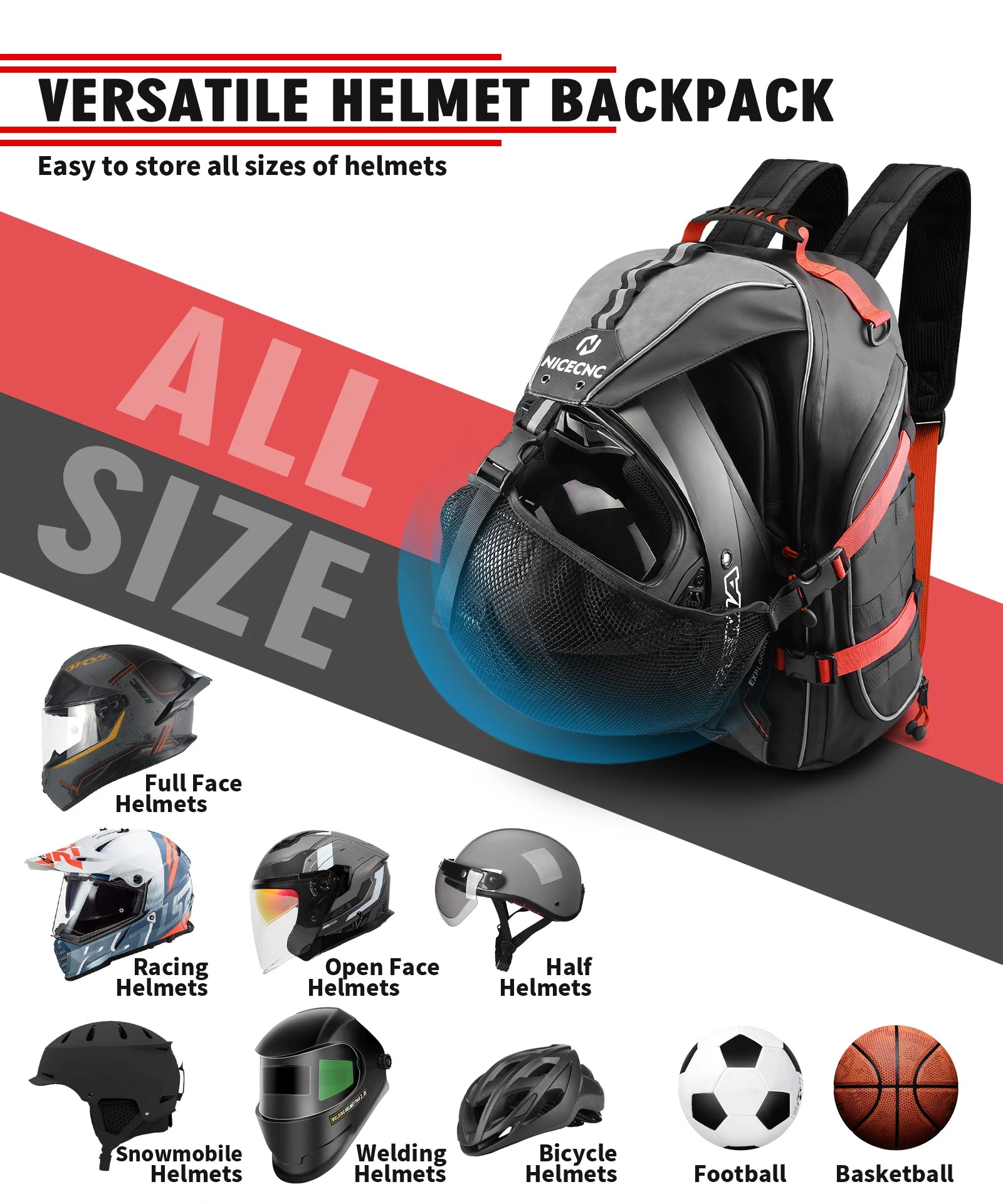 Motorcycle Backpack – 35L Waterproof Large Capacity Helmet & Travel Bag