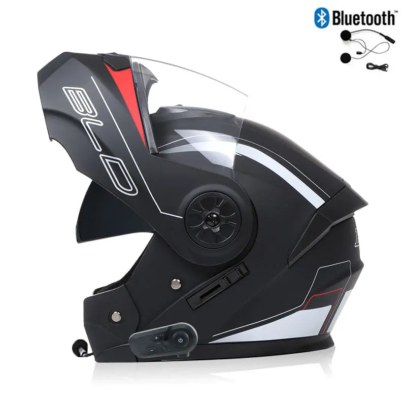 Bluetooth Modular Helmets – DOT Flip-Up Full Face Motorcycle Helmet, Dual Visor for Men & Women