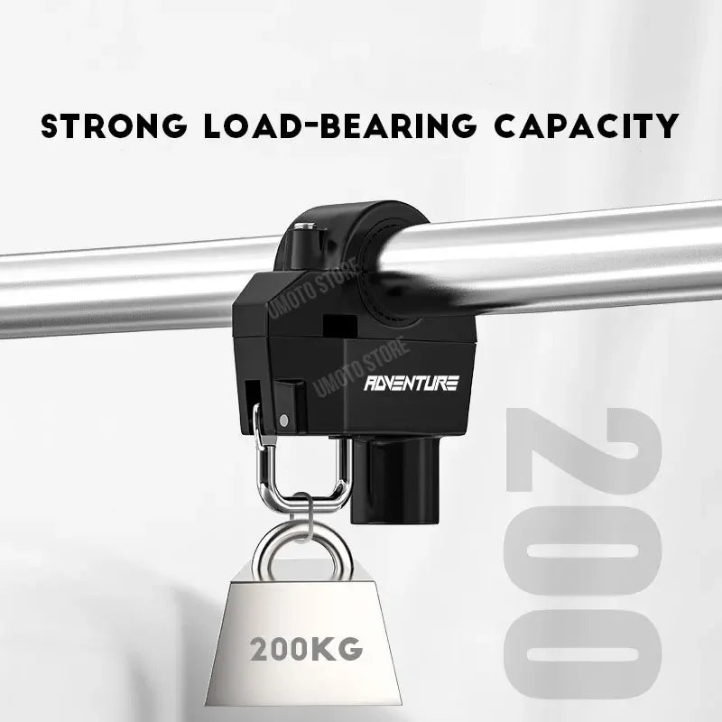 Set Helmet Motorcycle Anti-Theft Lock for Adventure Universal Metal Lock Handlebar Mountable Fits E-Bikes Scooters Bicycles – Aluminum Alloy Waterproof Rust-Proof Black