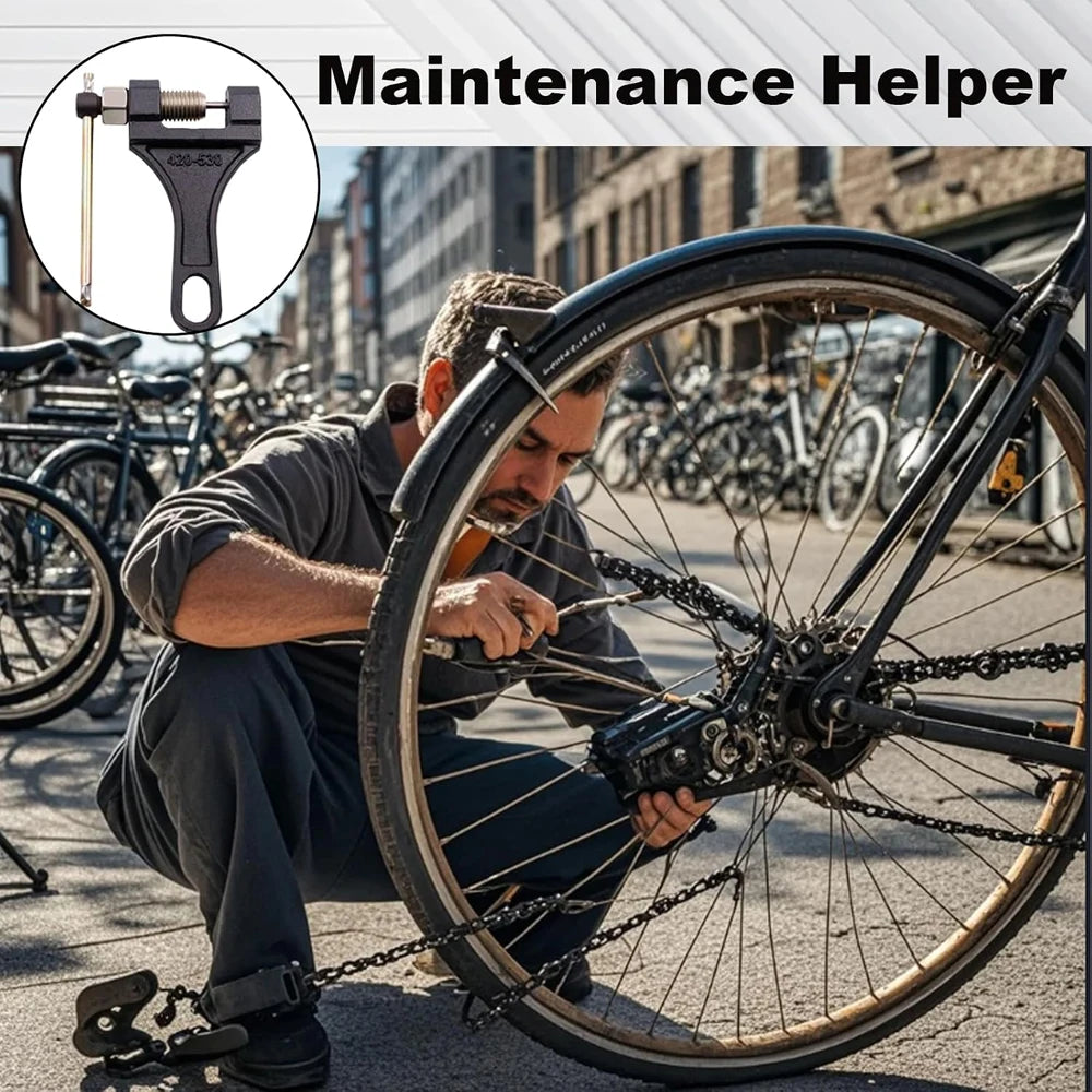 Heavy-Duty Chain Breaker & Riveting Tool – 420–530 Chains – Motorcycle / Bike / ATV / Scooter – Black – $17