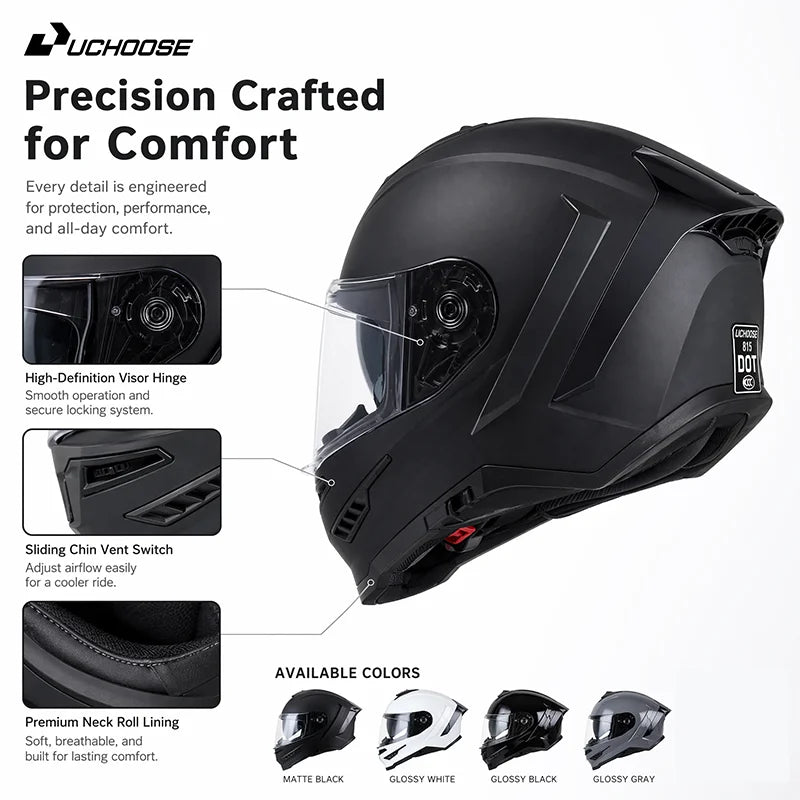 Modular Helmets – Flip-Up Full Face Motorcycle Helmet, Dual Visor, Shockproof & Breathable