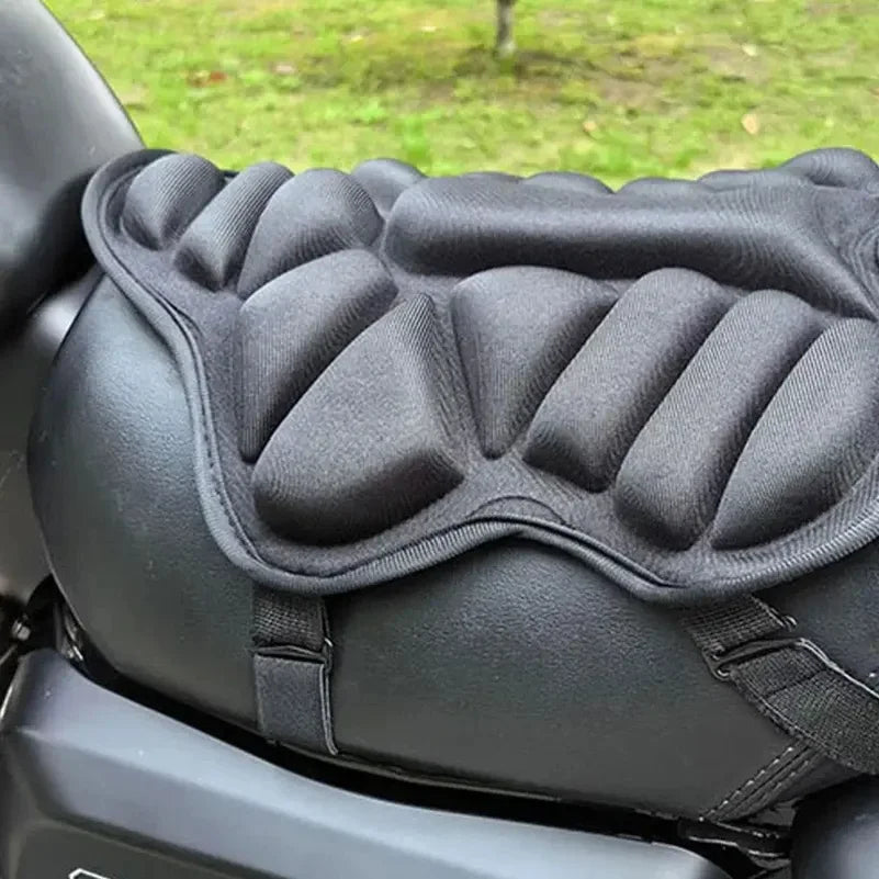 Motorcycle Seat Cushion – 3D Gel Pad Breathable Shock-Absorbing Cover