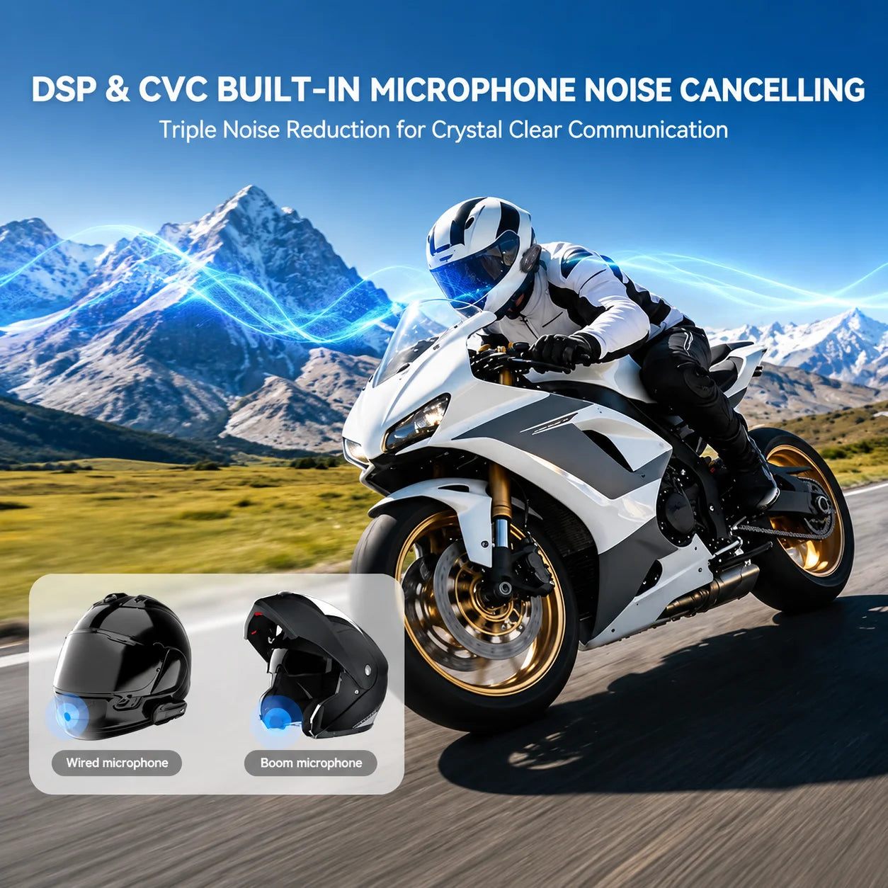 NYTALK N8 Motorcycle Bluetooth Intercom – 8-Rider Mesh Communication