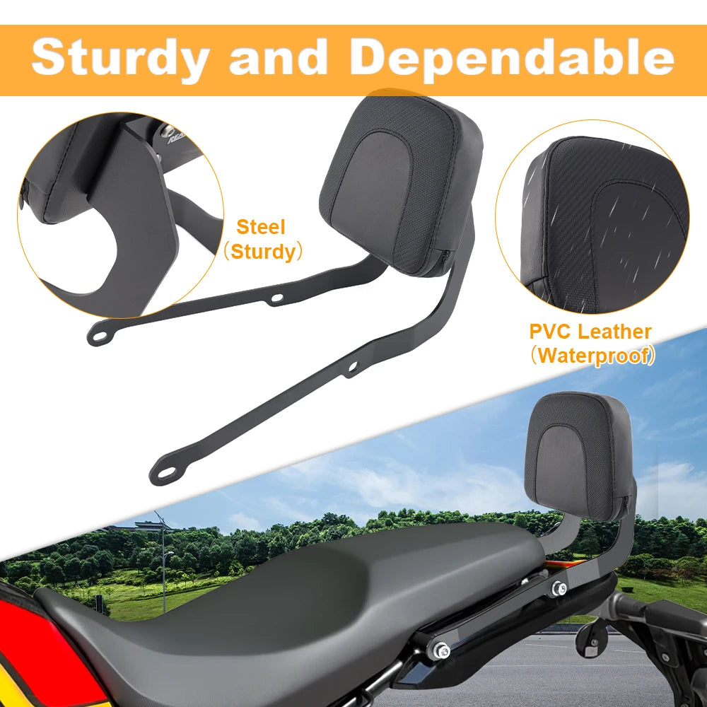 Rest Backrest Holder Sissy Bar with Cushion Pad Motorcycle Rear Passenger Seat Back Guerrilla 450 2024-2025 For Royal Enfield