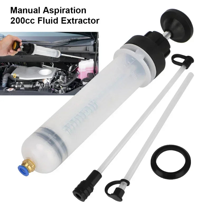 200cc Car Oil Change & Brake Bleeder Fluid Pump Extractor Filling Syringe Bottle – Brake Bleeding Tools for Universal Truck Motorcycle Vehicle – Black – $11