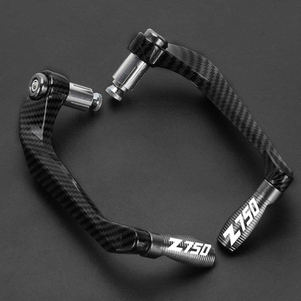 Kawasaki Z750 2007–2010 Brake & Clutch Lever Hand Guard Protector – CNC Aluminum + Carbon Fiber – 22mm – 8 Colors – $28
