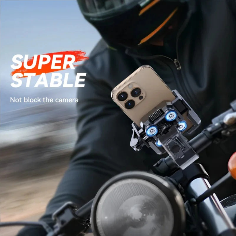 Dual Anti-Vibration Motorcycle Phone Mount – Universal Holder for 4.7–7" Phones