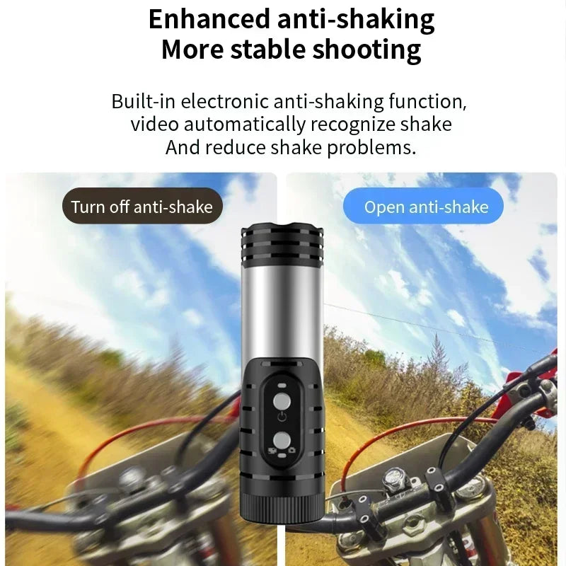 DIXSG 4K / 1080P WiFi Sports Action Camera IP66 Waterproof EIS Anti-Shake H.265 120° Wide-Angle No Screen Record While Charging Motion Detection Bicycle Motorcycle Helmet Cam Camcorder