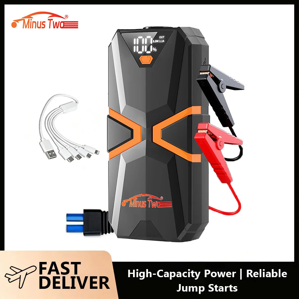 2000A Car Jump Starter – Portable Power Bank Battery Booster for 12V Petrol (6.0L) & Diesel (5.0L)