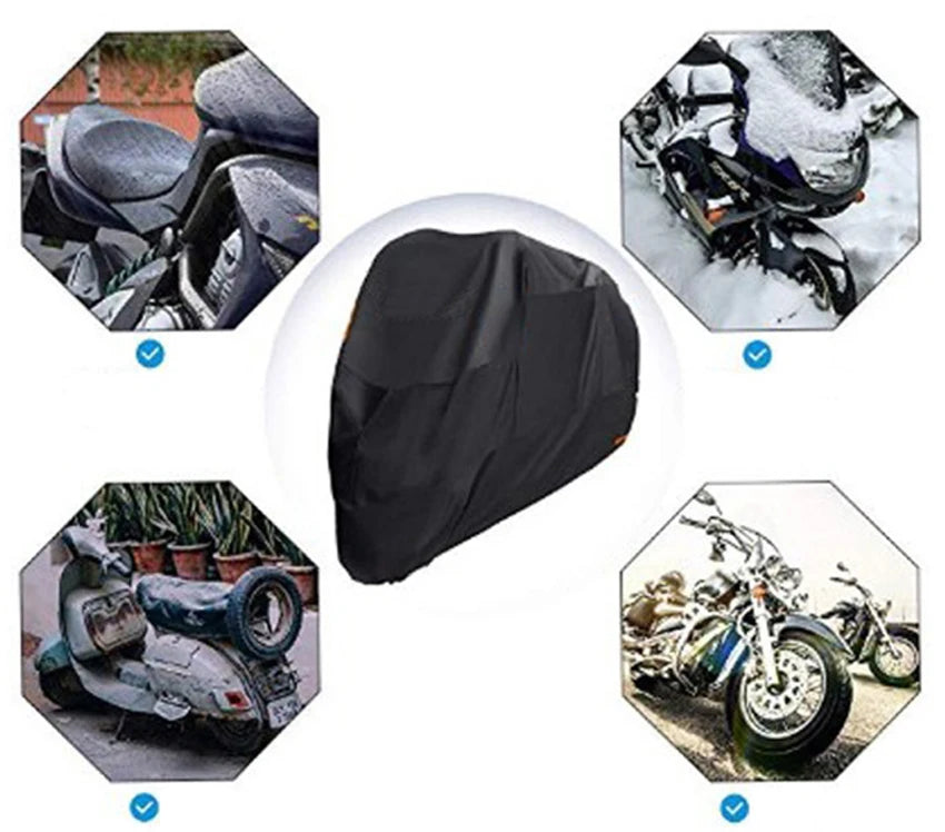 AutoJUSHIDAHAO Universal Outdoor UV Protector Waterproof Motorcycle Cover Bache Funda Moto Scooter Bicycle Case S M L XL 2XL 3XL 4XL – 190T Polyester PU Waterproof Dustproof Anti-UV Anti-Scratch