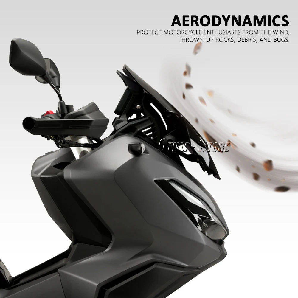 New Motorcycle Accessories Windshield Acrylic Front Windshield Shroud for Honda ADV350 ADV 350 2022 2023 2024 – Otilli High-Quality Acrylic Black Transparent Smoky Gray