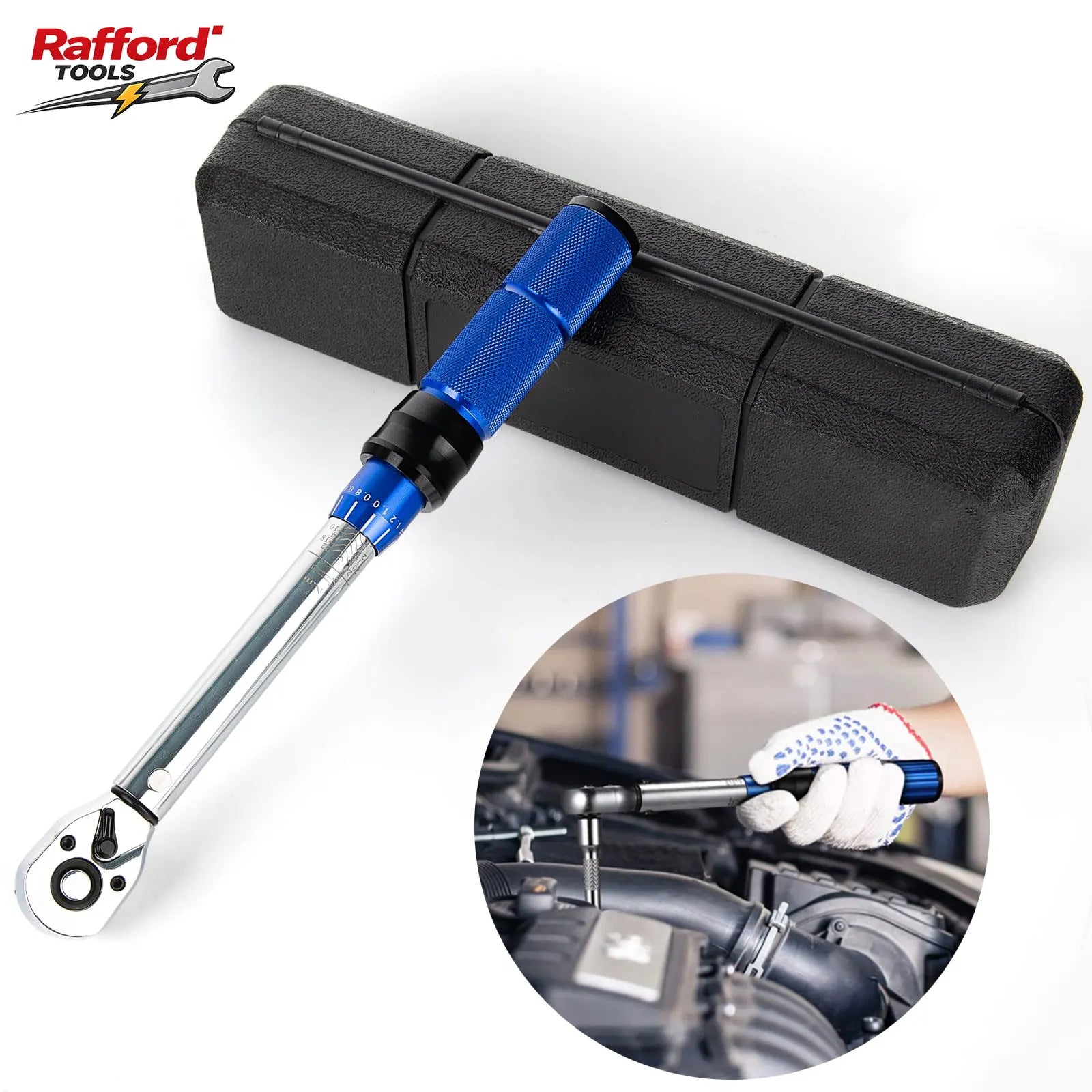 Rafford 1/4” Click Torque Wrench – 2–24 Nm – 0.2 Nm Micro-Adjust – 72-Tooth – ±3% Certified – Bicycle & Motorcycle – from $44