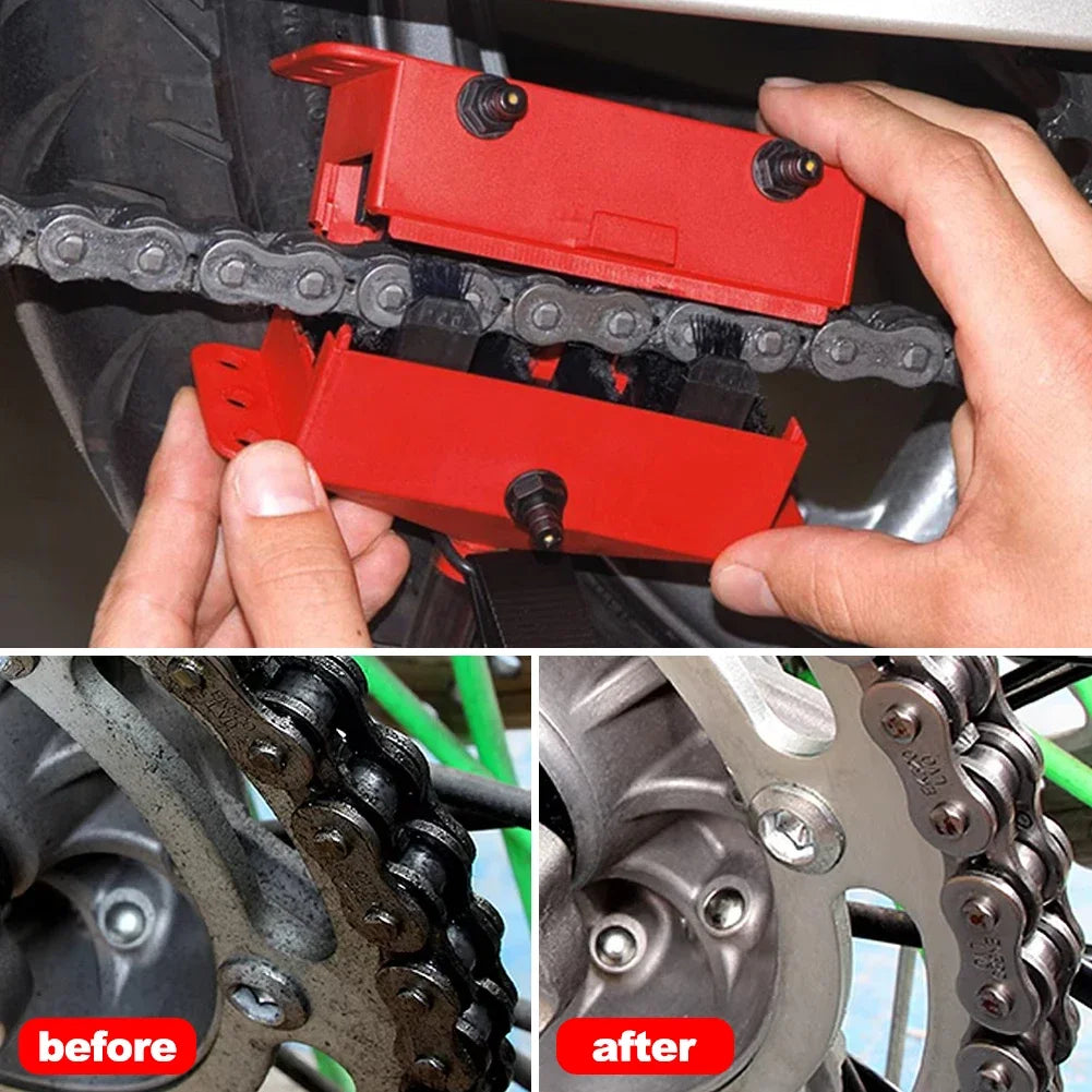 Universal Motorcycle Chain Cleaning Machine Kit Brush Gear Cleaner Tool For Motorbike Chains Lube Device Lubricating Accessory
