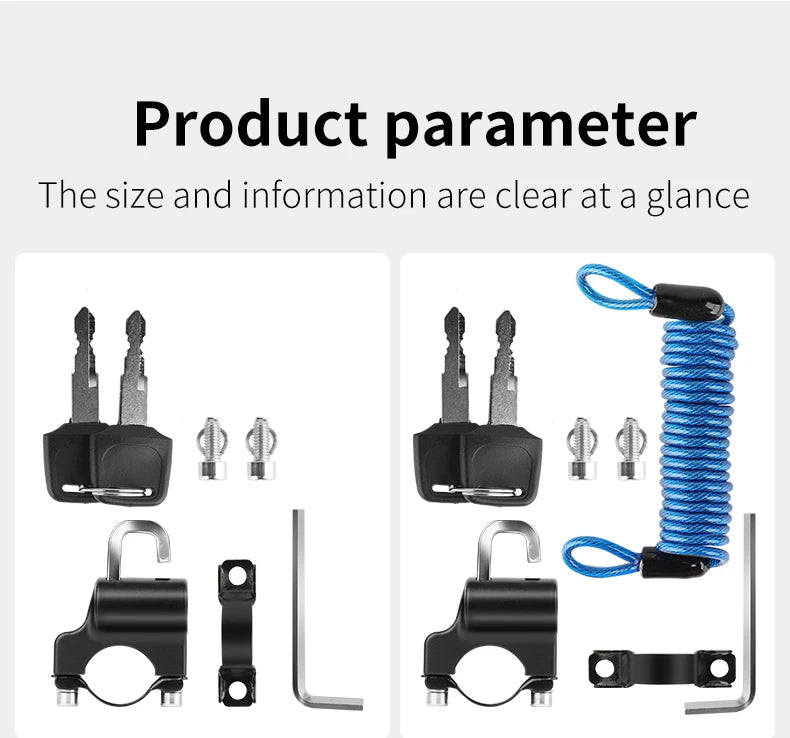 WEST BIKING Mini Bike Helmet Lock Portable Aluminum Alloy Bicycle Motorcycle Anti-theft Safety Lock MTB Road Bike Accessories