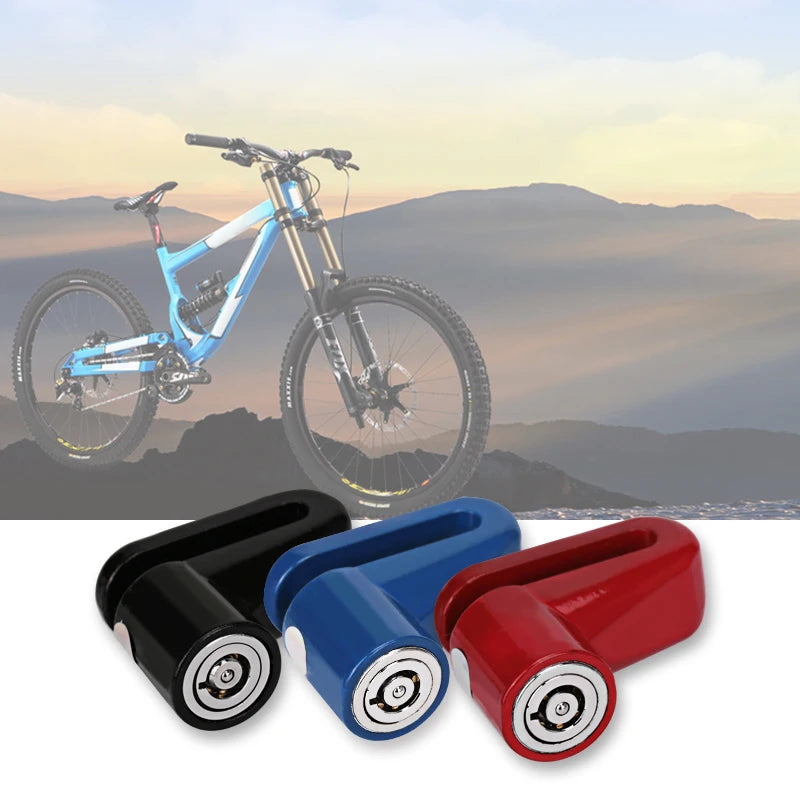 Motorcycle Lock Security Anti-Theft Bicycle Motorcycle Disc Brake Lock Riding Equipment Accessories – 5mm Lock Rod – Metal ABS – 0.115kg – With or Without Rope – Blue Black Red