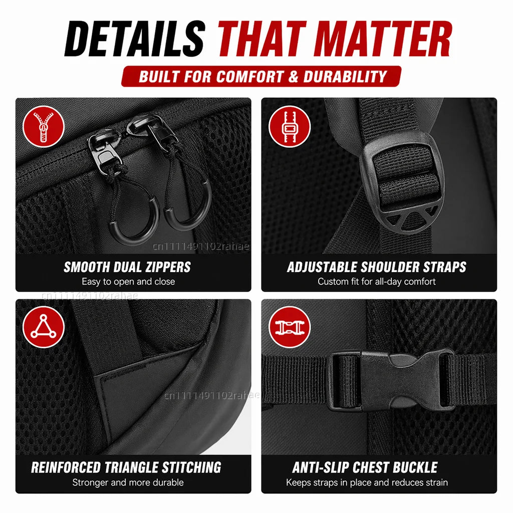 Motorcycle Backpack – Waterproof Large Capacity Helmet & Travel Bag