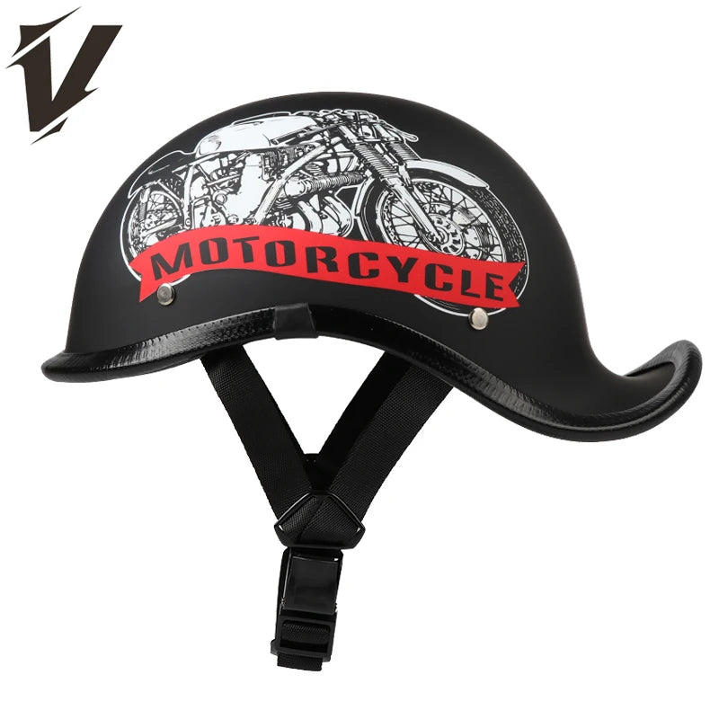 Half Helmets – 2026 Retro Motorcycle Helmet, Lightweight Trendy Riding & Biker Design