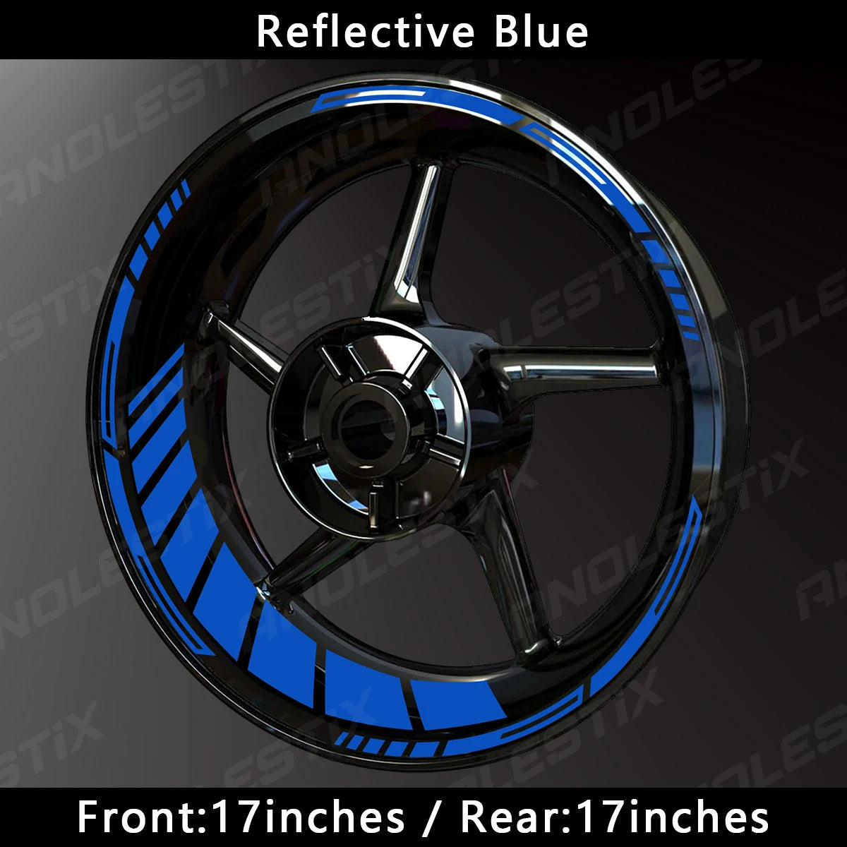AnoleStix Reflective Motorcycle Wheel Rim Stripe Decal Sticker 17 Inch – Hollow Design – 4-Side Full Set – Yamaha / Honda / Kawasaki / Suzuki / BMW / KTM / Husqvarna / Triumph – 14 Colors – $20