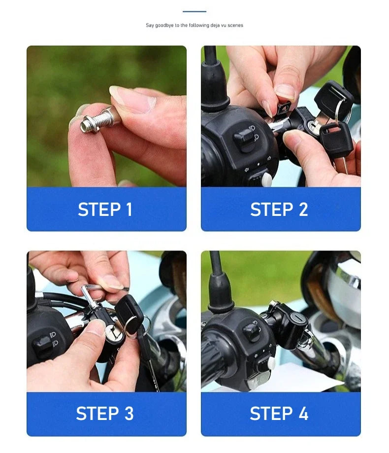 Universal Motorcycle Helmet Lock Security Anti-Theft Fixed Helmet Lock 22-24mm Handlebar Brake Handle Solid Lock Moto Accessory