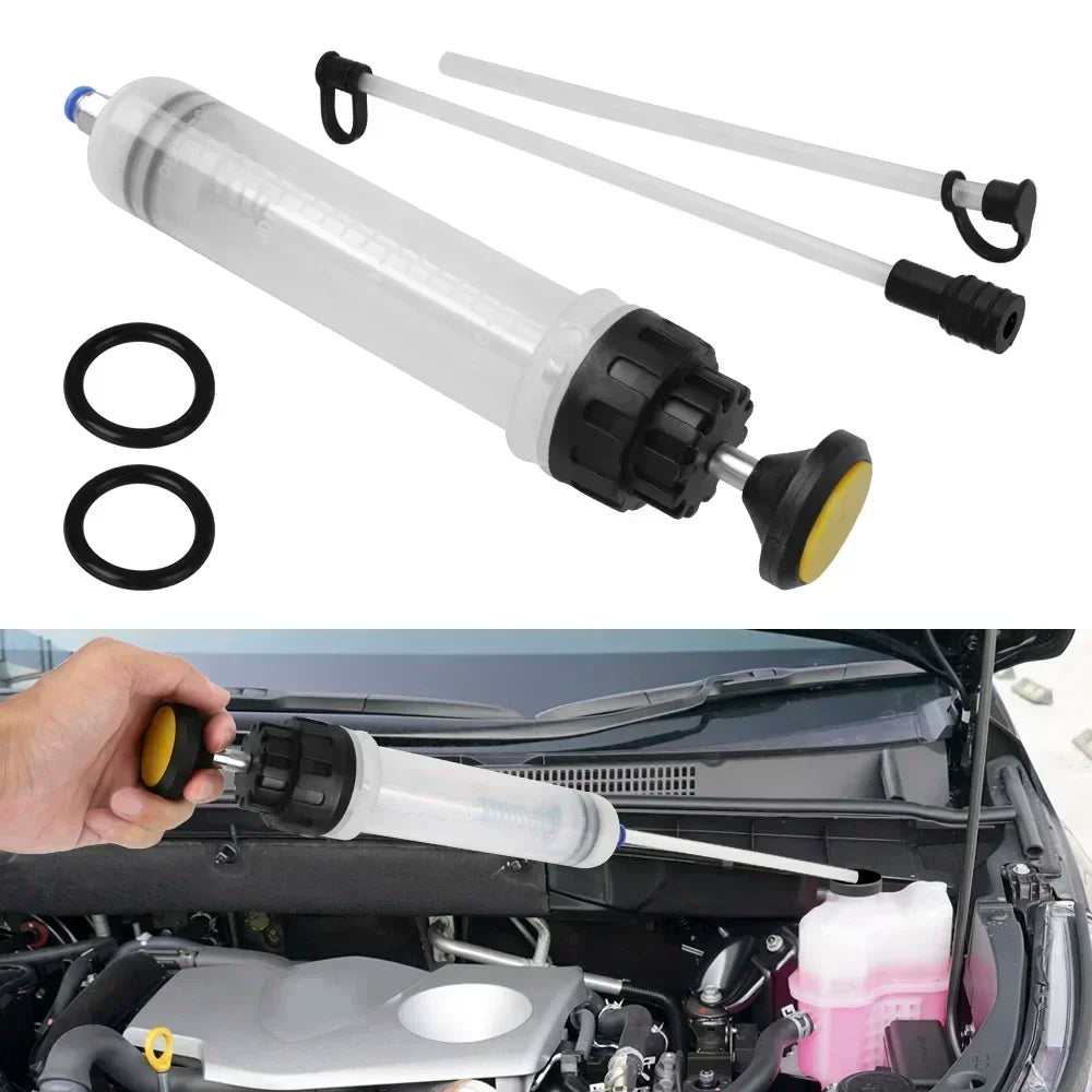 200cc Car Oil Change & Brake Bleeder Fluid Pump Extractor Filling Syringe Bottle – Brake Bleeding Tools for Universal Truck Motorcycle Vehicle – Black – $11