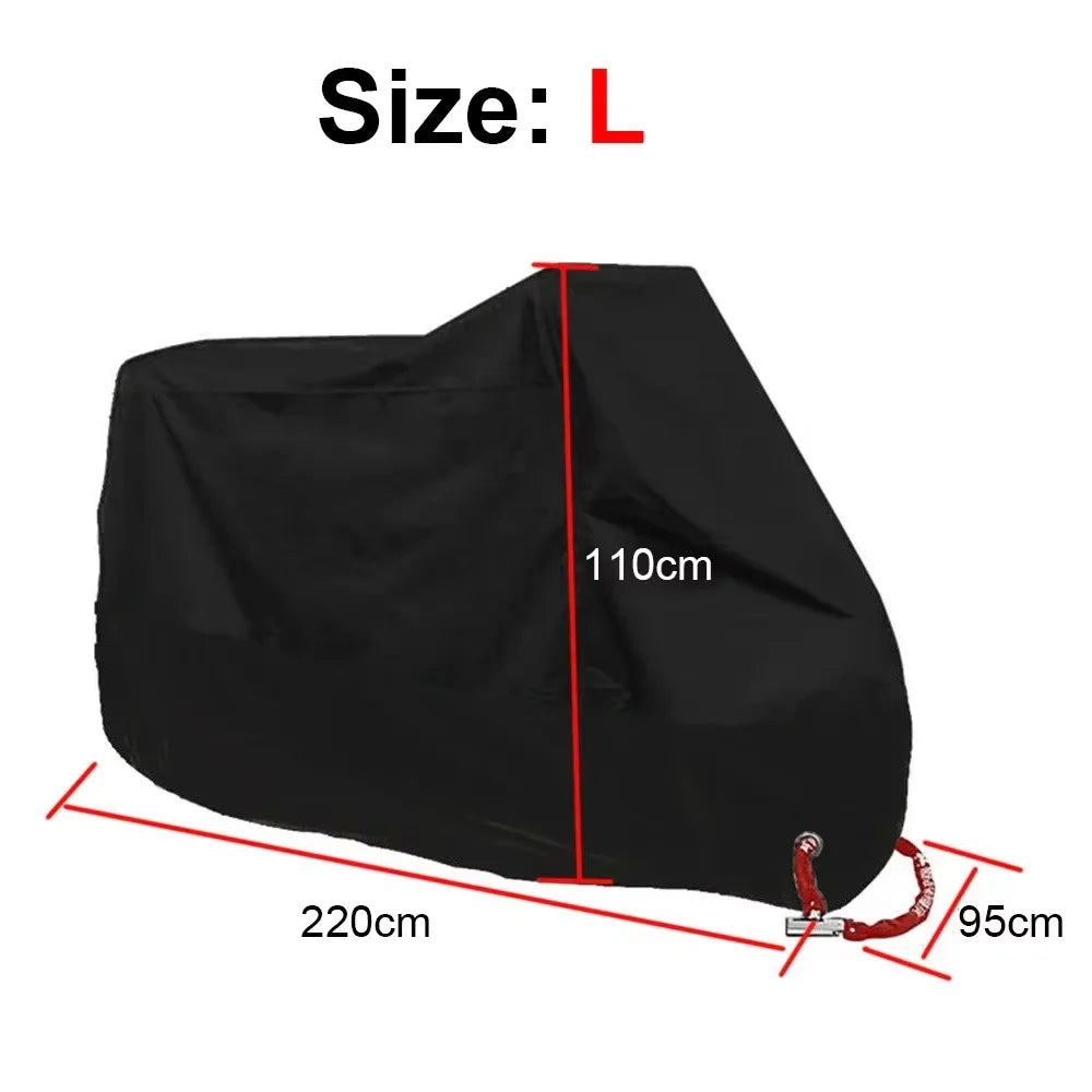 Motorcycle Cover for NMAX AEROX PCX MIO BEAT CLICK Waterproof Rain and Dust UV Cover – Polyester Taffeta PU Coating All Black Lock Holes Windproof Buckle Storage Bag M-XXXL
