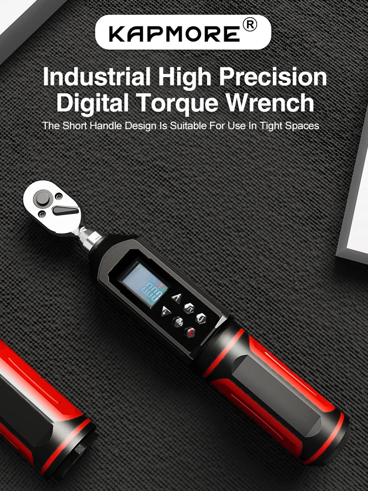 KAPMORE KAP-01 Digital Torque Wrench – ±2% Accuracy – LED + Buzzer Alert – 4 Units (Nm/ft-lb/in-lb/kgf-cm) – 0.15–100 Nm – from $113