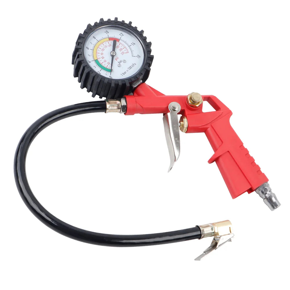 0–16 Bar Tire Pressure Gauge – High-Precision Dial Tire Inflator for Car, SUV, Motorcycle & Bicycle