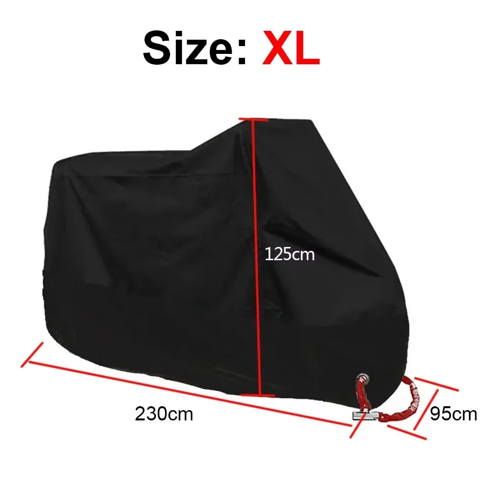 Motorcycle Cover for NMAX AEROX PCX MIO BEAT CLICK Waterproof Rain and Dust UV Cover – Polyester Taffeta PU Coating All Black Lock Holes Windproof Buckle Storage Bag M-XXXL