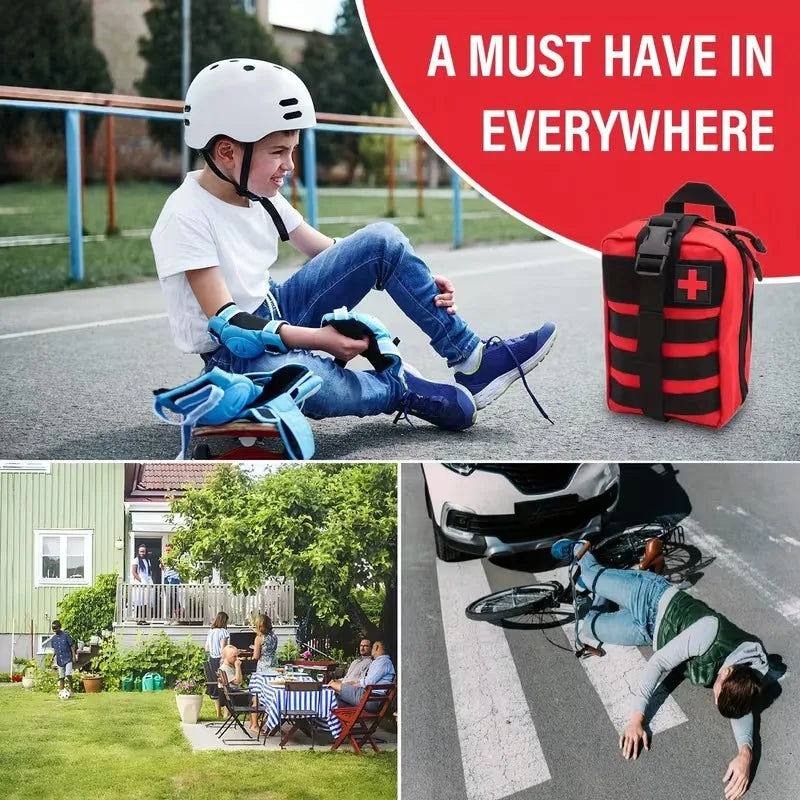 379-Piece IFAK Trauma First Aid Kit with MOLLE Pouch Emergency Survival Kit for Motorcycle Camping Hiking Car Travel Home Sports