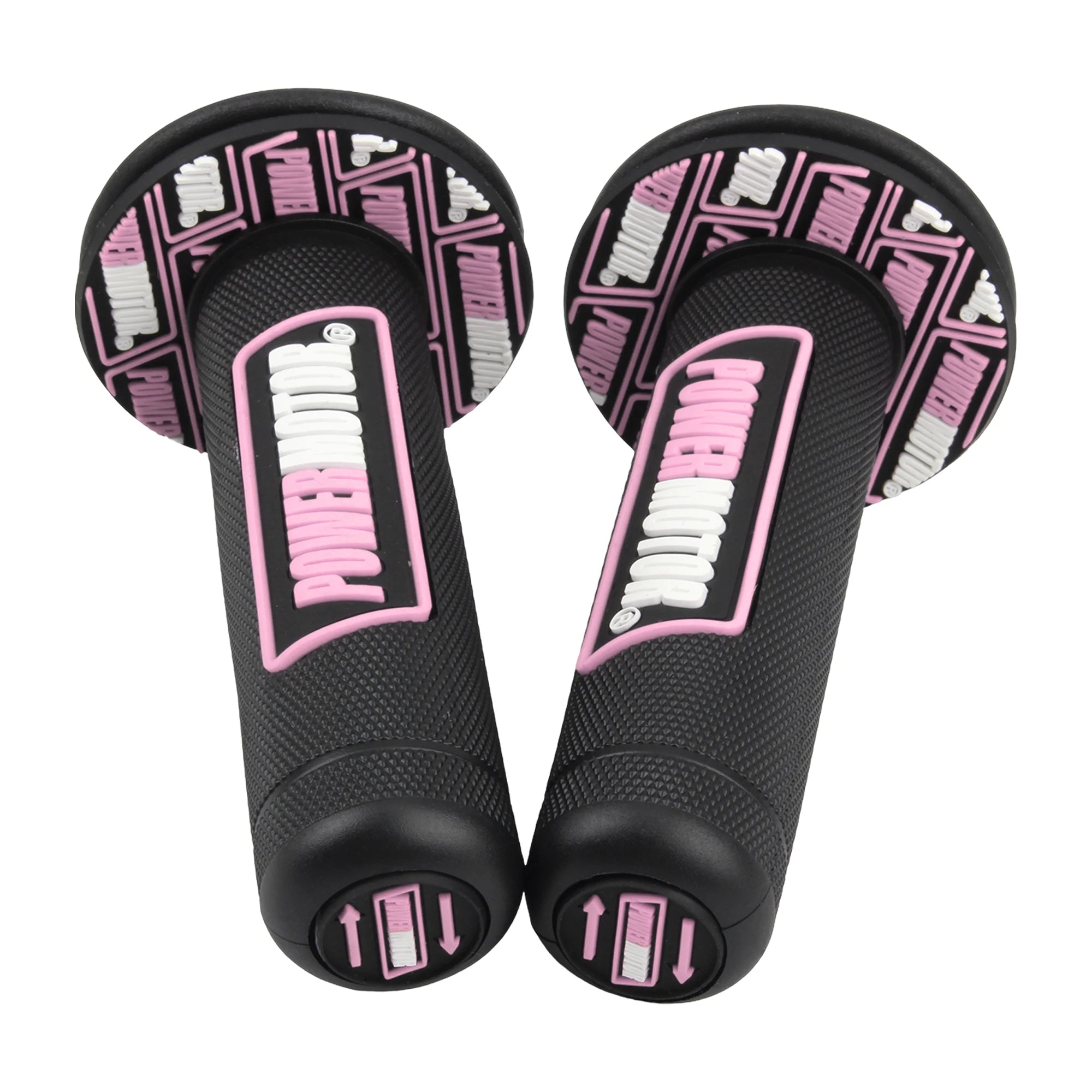 PowerMotor HB308 Universal Motorcycle Handlebar Grips 7/8" Left 22mm Right 25mm Non-Slip PVC Gel Rubber Ergonomic Fatigue-Reducing Grips for Motocross Dirt Bike Enduro Honda Yamaha Suzuki Kawasaki KTM Ducati – 8 Colors (1 Pair)
