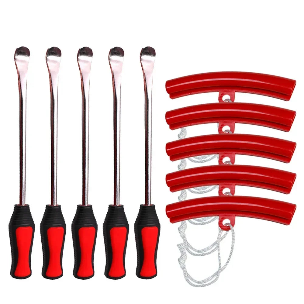 Motorcycle Wheel Rim Protector & Tire Changing Lever Spoon Kit – Wheel Guard with Crowbar – Car Bicycle Universal – from $12