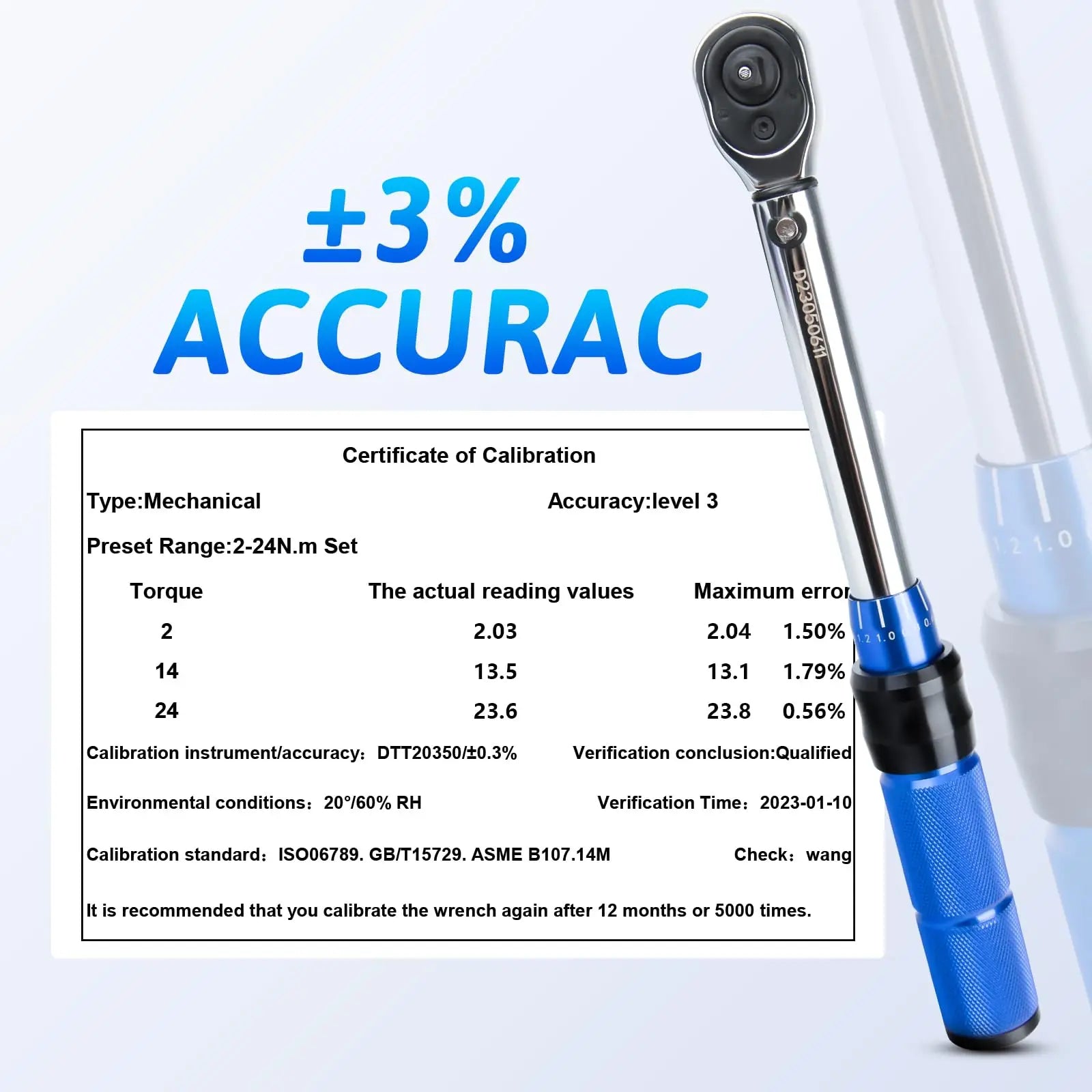 Rafford 1/4” Click Torque Wrench – 2–24 Nm – 0.2 Nm Micro-Adjust – 72-Tooth – ±3% Certified – Bicycle & Motorcycle – from $44