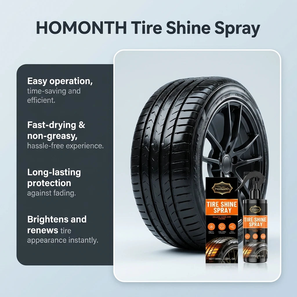 Tire Shine Spray – Black Gloss Tyre Coating Rubber & Plastic Restorer Anti-Aging Long-Lasting – 100ml – $21–99