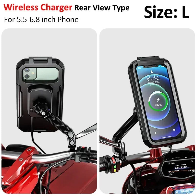 Motorcycle Wireless Charger Holder QC 3.0 Fast Charging Motorbike Phone Waterproof Cellphone Stand For iPhone 17 16 15 Samsung