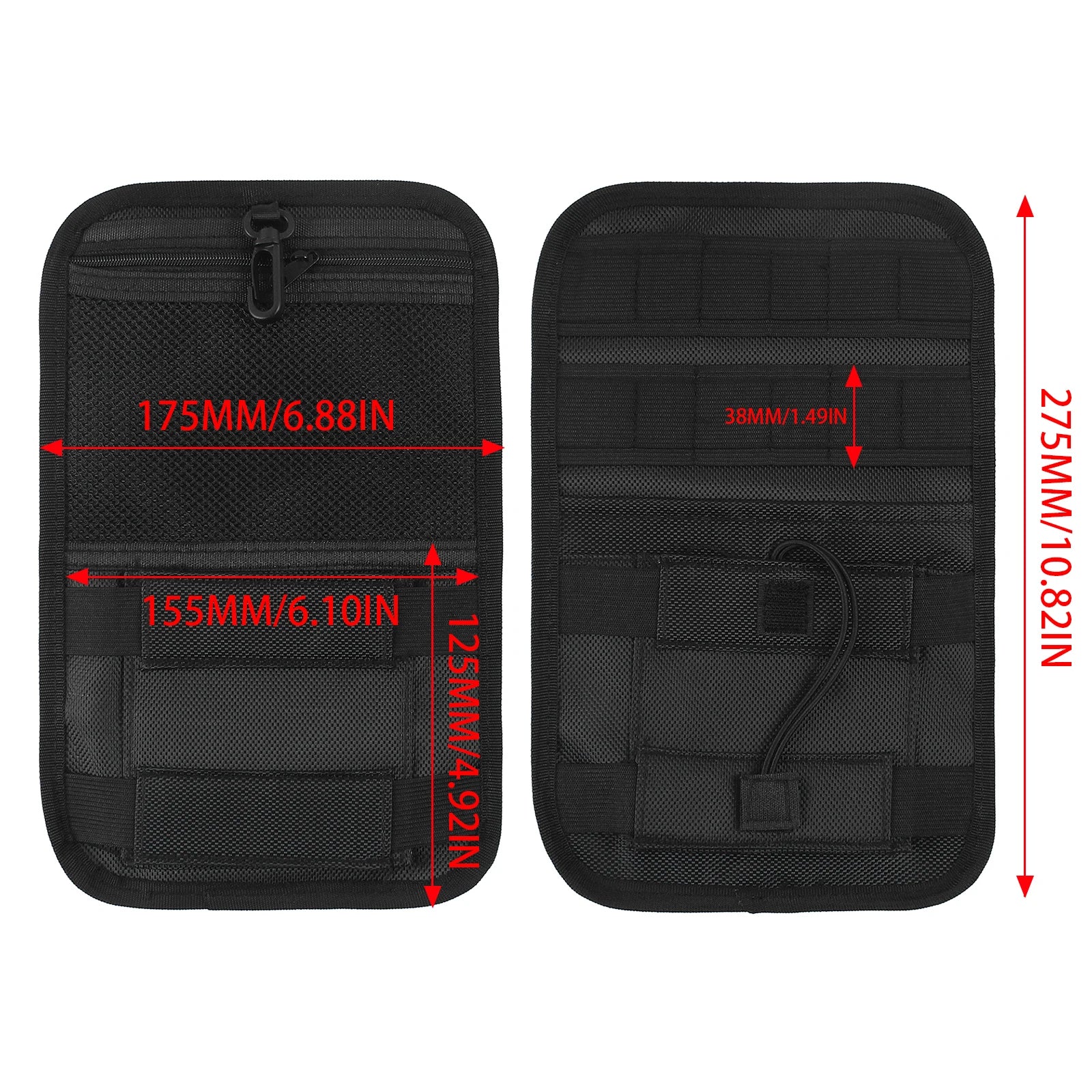 Motorcycle Saddlebag Organizer Hard Bags Storage Case for Harley Touring Street Glide Electra Glide 1980-2023 – Zippered Expandable Slip Pockets (2PCS)