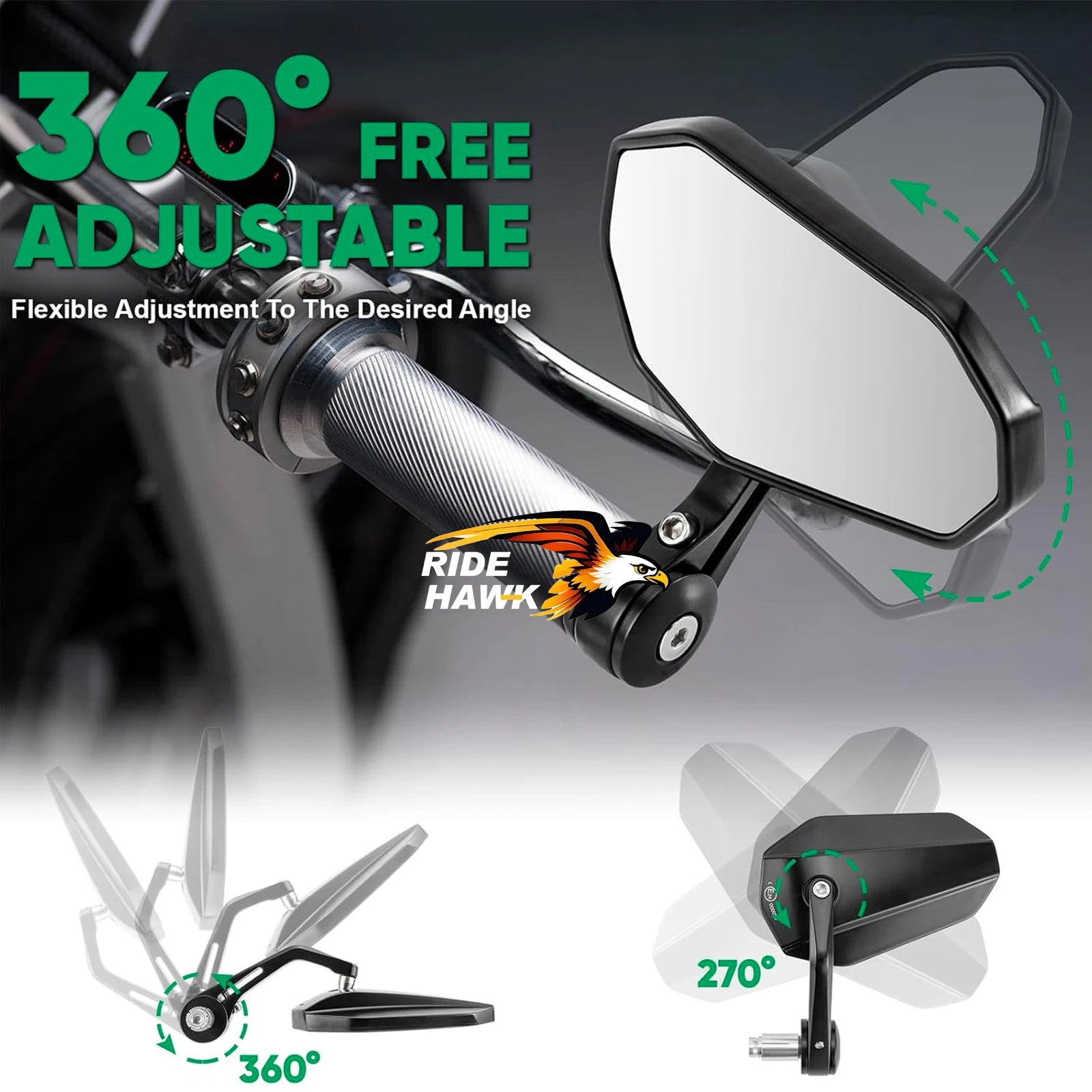 Bar End Motorcycle Mirrors