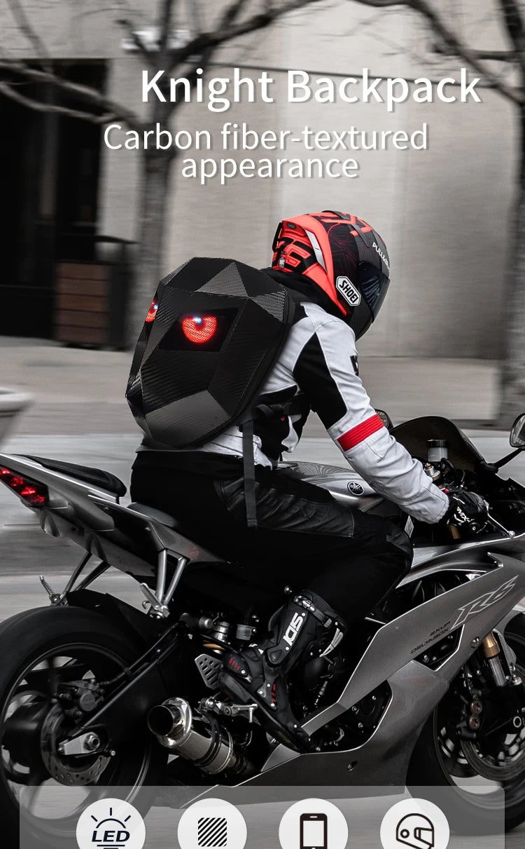 Motorcycle Backpack – Hard Shell Waterproof Helmet & Riding Gear Bag