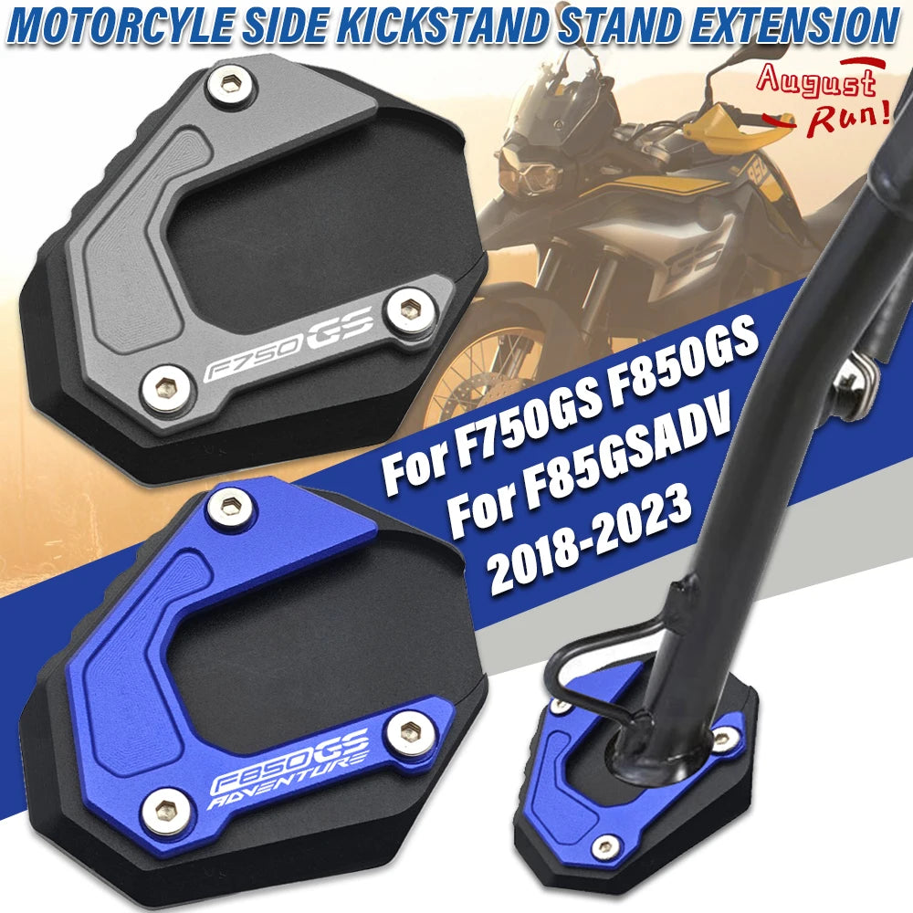 Motorcycle Accessories CNC Kickstand Side Stand Enlarger Extension Pad For BMW F850GS F850GS Adventure F750GS F 850 GS 2018-2023 – Aluminum Blue Grey Black Silver – Not for F900GS