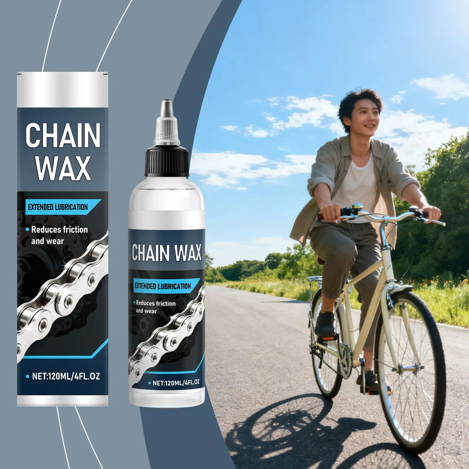Bike Chain Lube Wax-Based 120ml – MTB Bicycle Lubricant Dry & Wet Conditions Motorcycle Chain Maintenance – $20