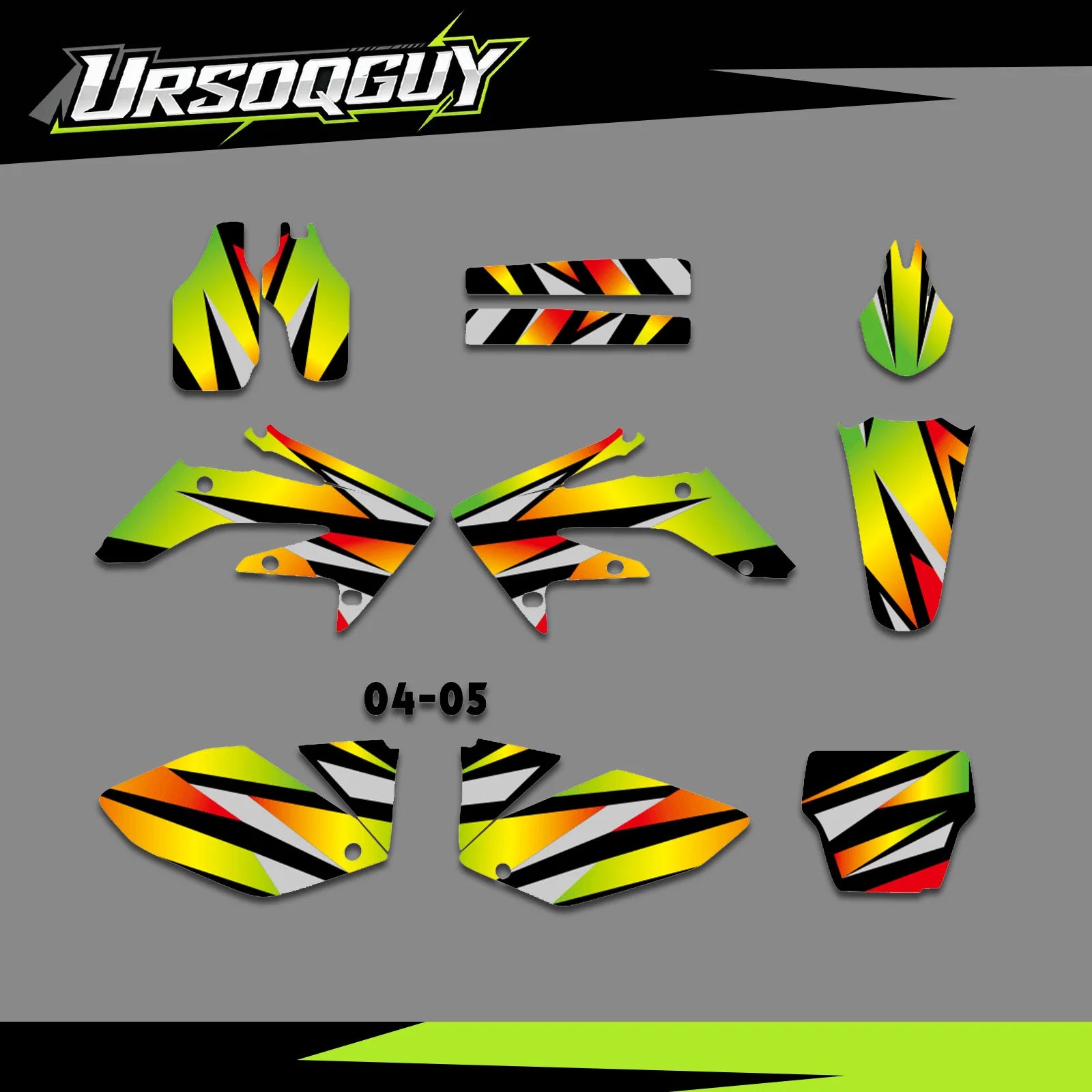 Honda CRF250R 2004–2009 Motorcycle Graphic Background Decal Sticker Kit – 12 Designs – 29mil / 35mil Glossy or 31mil 3D – Ships from USA – $72–$78