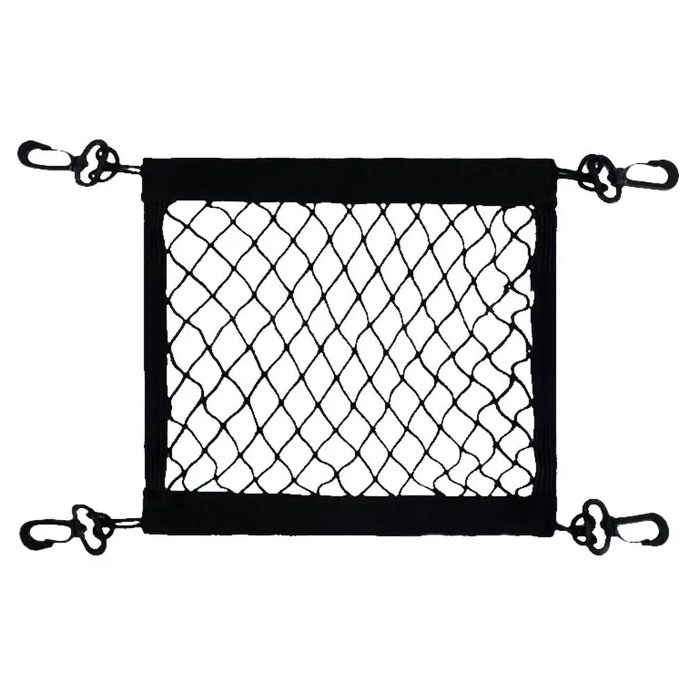 Motorcycle Net Cargo High Elastic Polyester Cargo Bungee Net with 4 Hooks Thickened Motorcycle Net Secure Easy Installation