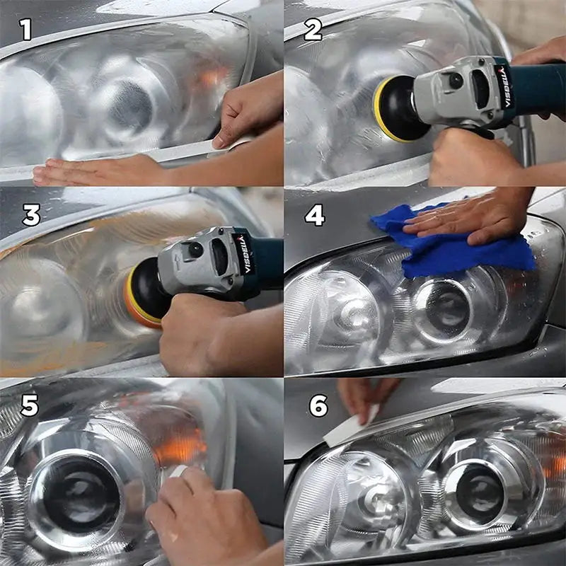 Professional Car & Motorcycle Headlight Restoration Kit – Wet Sand + Polish + UV Protect – Removes Yellowing Scratches – Car / Motorcycle / ATV – 24 Set Options – $40