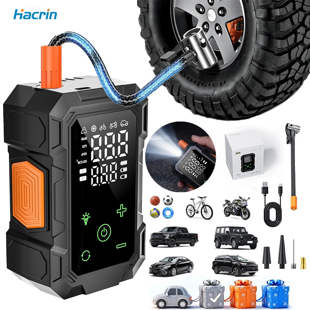 Portable Air Compressor – Cordless Tire Inflator with Digital Display