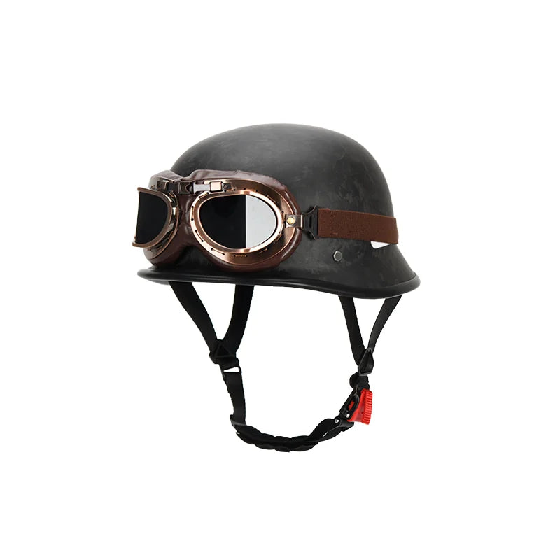 Carbon Fiber Helmets – Forged Carbon Fiber Retro Half Face Motorcycle Helmet, German-Style Lightweight Design