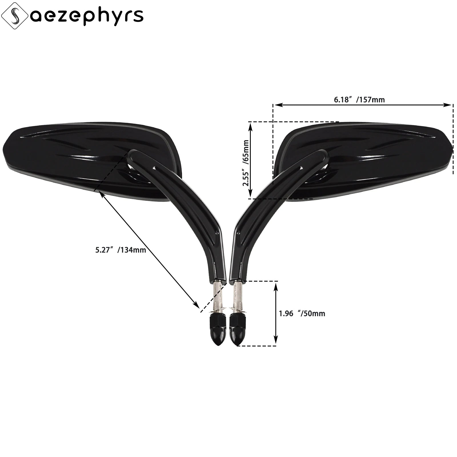 WOWTK Harley-Davidson 360° Adjustable Handlebar Rearview Mirror Pair 5/16" 24 UNF for Touring Sportster Softail Dyna Road King Electra Glide Fat Boy 1982-2026