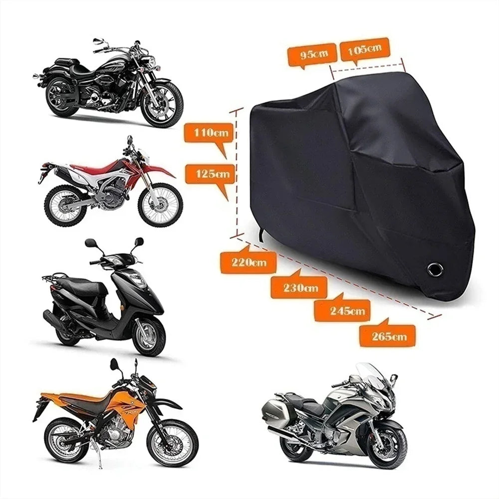 Motorcycle Cover for NMAX AEROX PCX MIO BEAT CLICK Waterproof Rain and Dust UV Cover – Polyester Taffeta PU Coating All Black Lock Holes Windproof Buckle Storage Bag M-XXXL