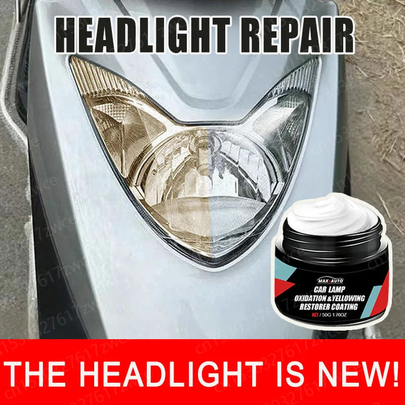Car & Motorcycle Headlight Restoration Polish Paste – Headlamp Scratch Repair – Removes Yellowing Oxidation Haziness – 50g / 100g / 200g / 300g – From $5