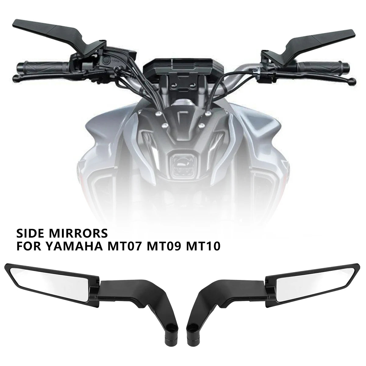 SOYAVISION Stealth Winglet Rotatable Motorcycle Mirror CNC Aluminium Adjustable Rearview Motorcycle Mirror for Yamaha MT-03 MT-07 MT-09 R1 R3 R7 XMAX KTM BMW